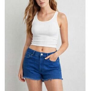 American Eagle Stretch Blue Frayed Hem Cutoff Style Shorts Size 10